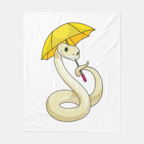 Snake with Umbrella Fleece Blanket