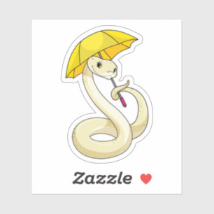 Snake with Umbrella Sticker