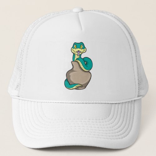 Snake with Vase Trucker Hat