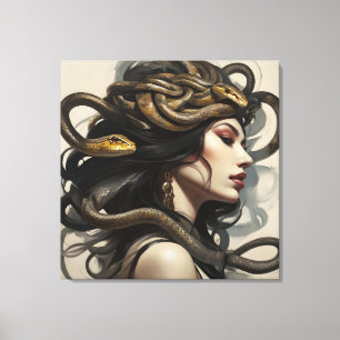 Snake woman art canvas print
