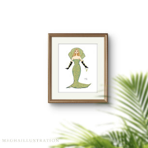 Snake women, fashion sketch, illustration poster