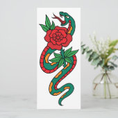 Snake Wrapped Around a Red Rose Tattoo Art (Standing Front)