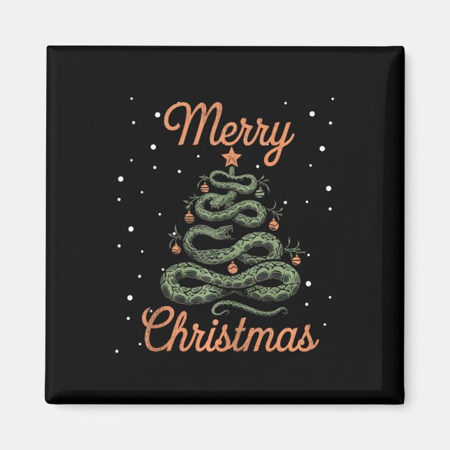 Snake Xmas Tree Snakes Christmas Tree Merry Christ Magnet (Front)