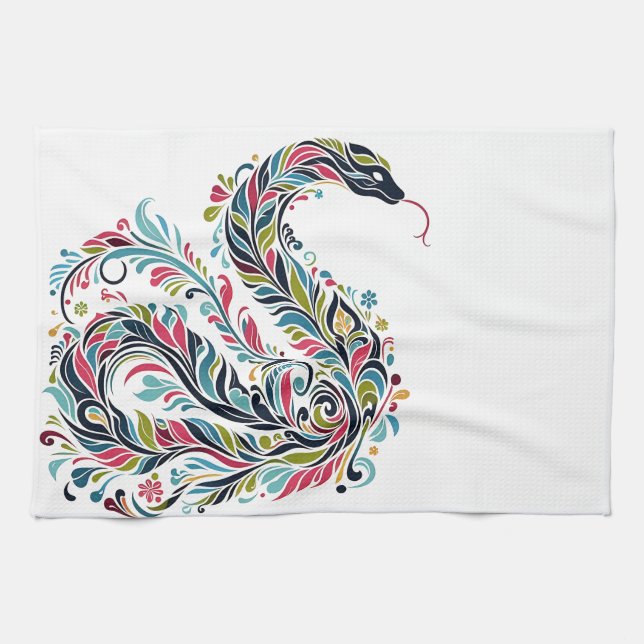 Snake Year 2025: Embracing Luck and Prosperity Kitchen Towel (Horizontal)