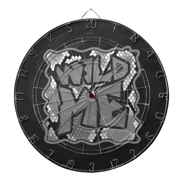 Snake Yellow and Gold Print Dart Board (Front)