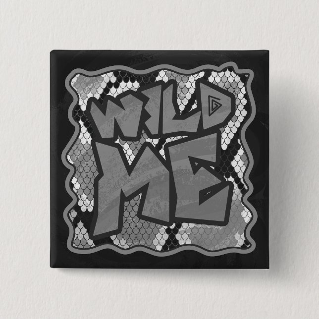 Snake Yellow and Gold Print Pinback Button (Front)