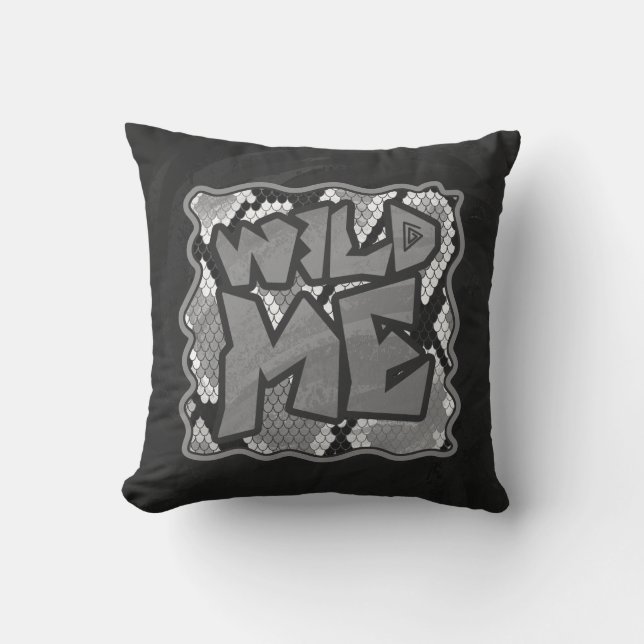 Snake Yellow and Gold Print Throw Pillow (Front)