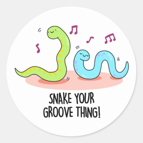 Snake Your Groove Thing Funny Disco Pun  Classic Round Sticker