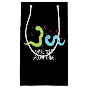 Snake Your Groove Thing Funny Disco Pun Dark BG Small Gift Bag