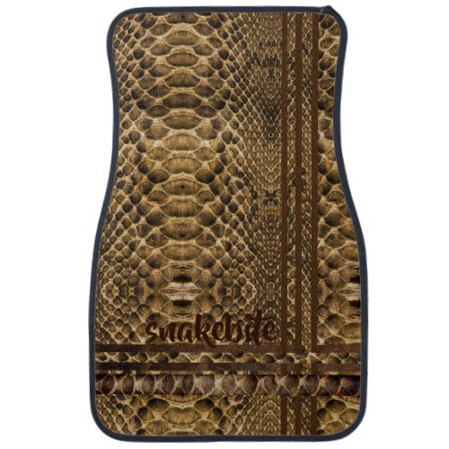 Snakebite Snakeskin Design with Stripes on Car Floor Mat