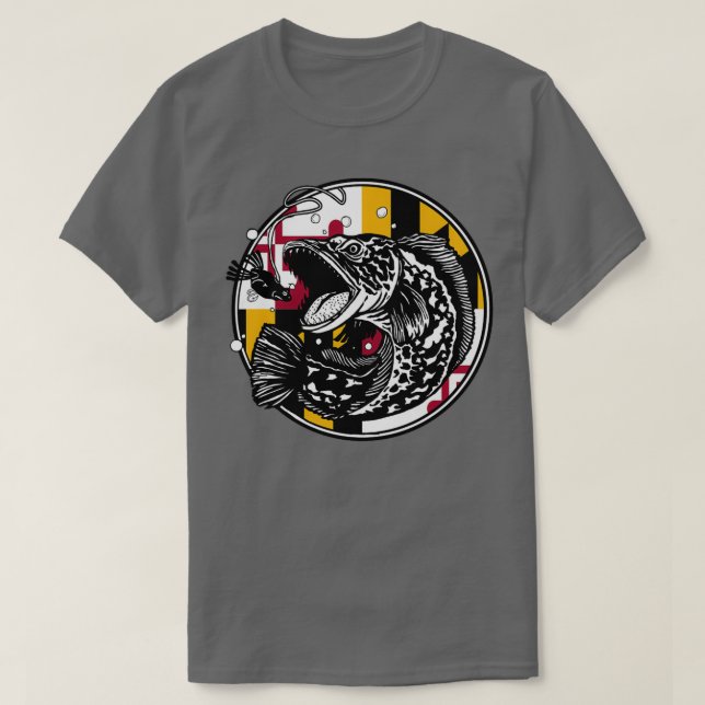 Snakehead Fishing Maryland  T-Shirt (Design Front)