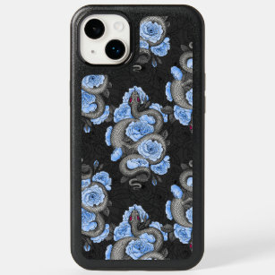 Snakes and blue roses OtterBox iPhone 14 plus case