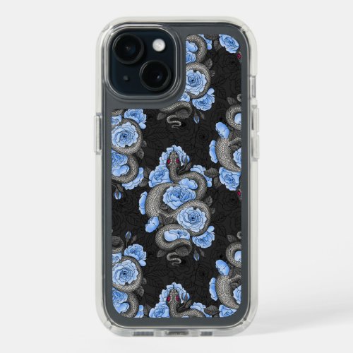 Snakes and blue roses iPhone 15 case