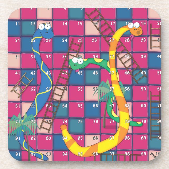Snakes and Ladders Beverage Coaster (Front)