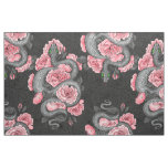 Snakes and  peach roses fabric
