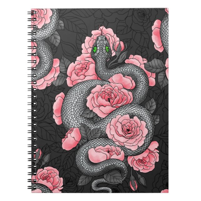 Snakes and  peach roses notebook (Front)