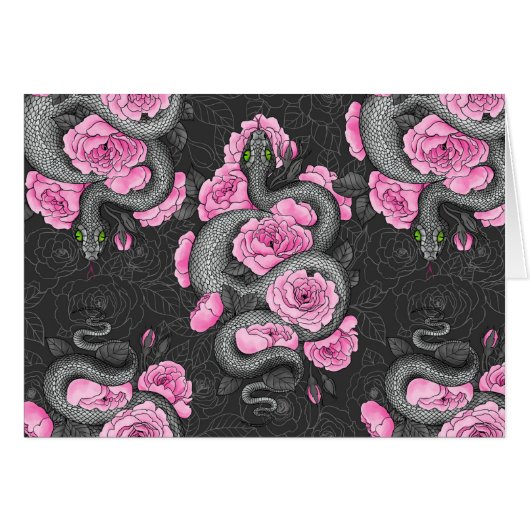 Snakes and pink roses (Front Horizontal)