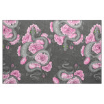 Snakes and pink roses fabric