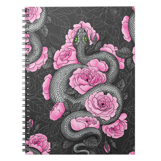 Snakes and pink roses notebook (Front)