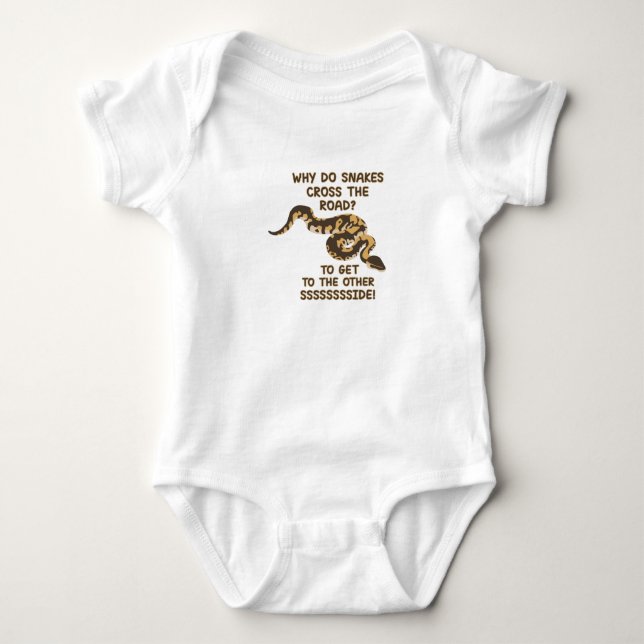 Snakes cross the road baby bodysuit (Front)