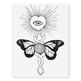 Snakes Dance at Butterfly Disco Temporary Tattoos