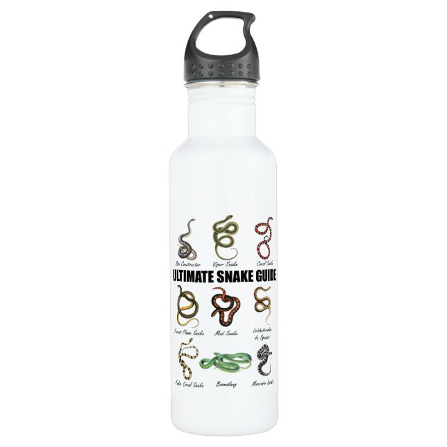 Snakes Kids Educational Serpent Zookeeper Reptile Stainless Steel Water Bottle (Front)