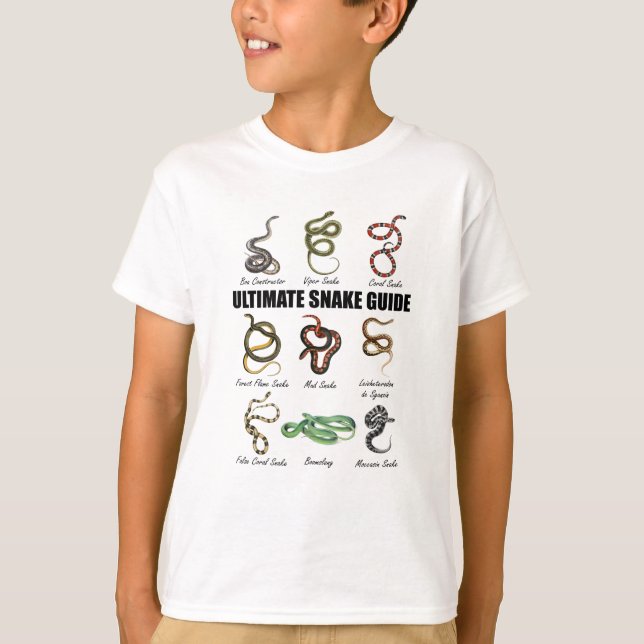 Snakes Kids Educational Serpent Zookeeper Reptile T-Shirt (Front)