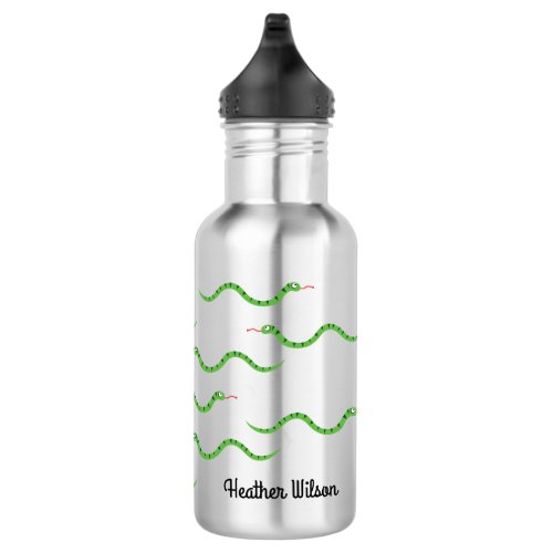 Snakes Kids Reptiles Water Bottle with Name