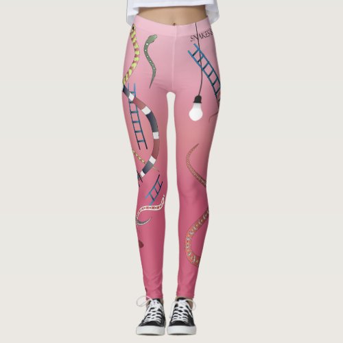 Snakes  Ladders Womens Blush Pink Leggings