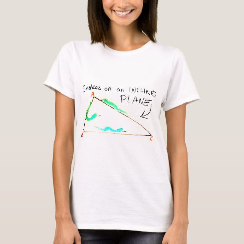 Snakes on an Inclined Plane  Cartoon Drawing T_Shirt