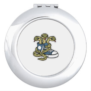 Snakes on shoes compact mirror