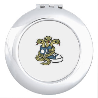 Snakes on shoes compact mirror