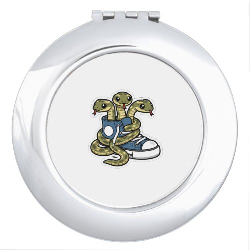 Snakes on shoes compact mirror