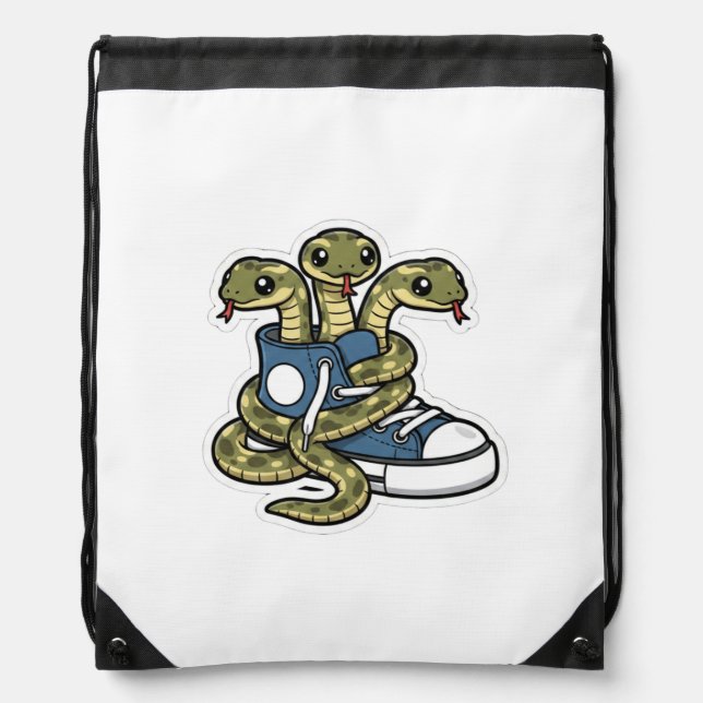 Snakes on shoes drawstring bag (Front)