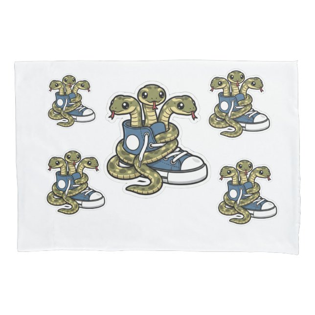 Snakes on shoes pillow case (Front)
