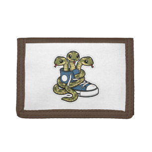 Snakes on shoes tri-fold wallet