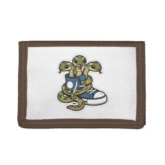Snakes on shoes tri-fold wallet