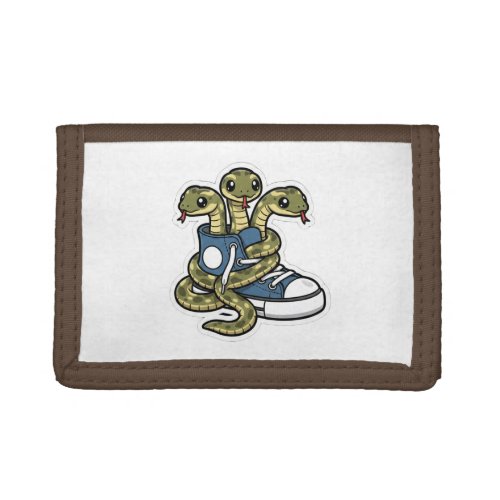 Snakes on shoes trifold wallet