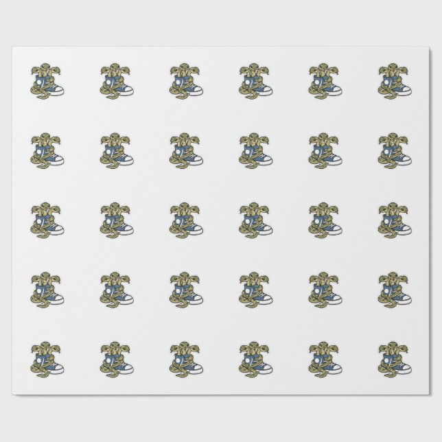 Snakes on shoes wrapping paper (Flat)