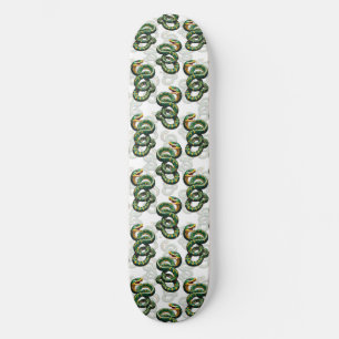 Snakes Pattern Design - White Skateboard