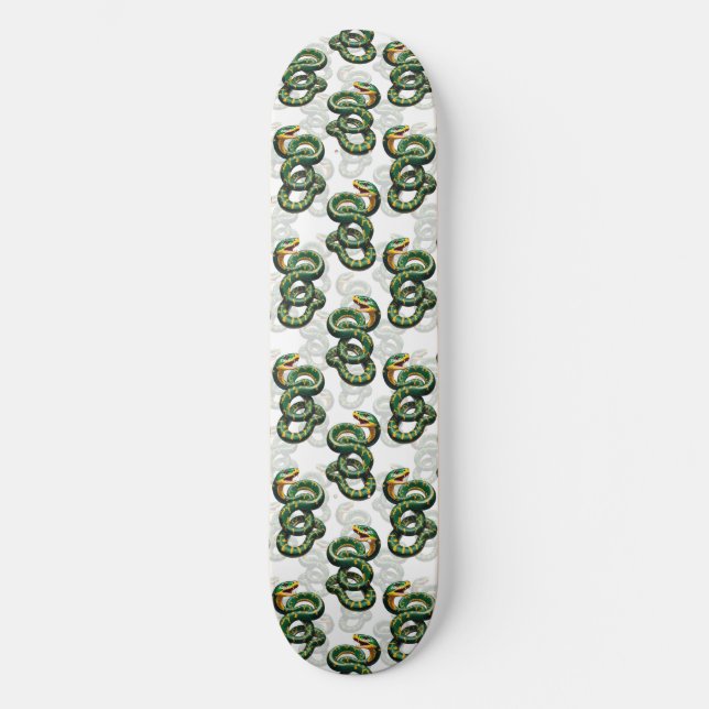 Snakes Pattern Design - White  Skateboard (Front)