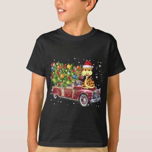 Snakes Rides Red Truck Christmas Tree Xmas Gifts T_Shirt