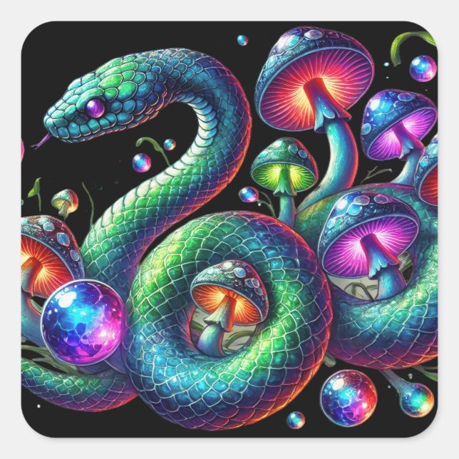 Snakes & Spores Square Sticker (Front)