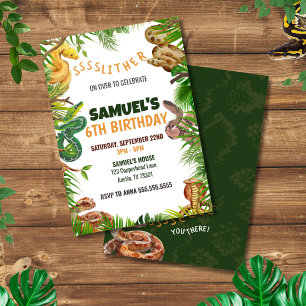 SNAKES Theme Birthday Party  Invitation