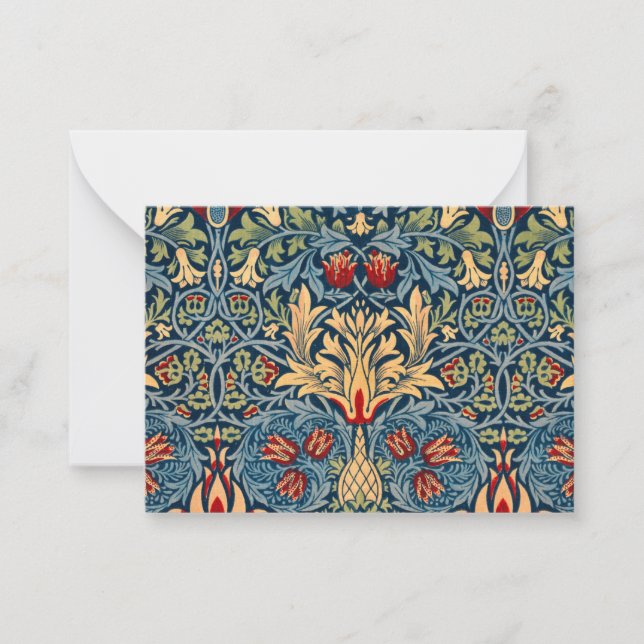 Snakeshead, Flower Wallpaper by William Morris Note Card (Front)