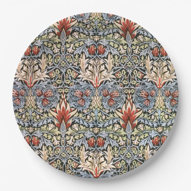 Snakeshead Pattern (by William Morris) Paper Plates (Front)