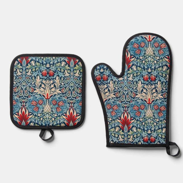 Snakeshead, William Morris Oven Mitt & Pot Holder Set (Front)