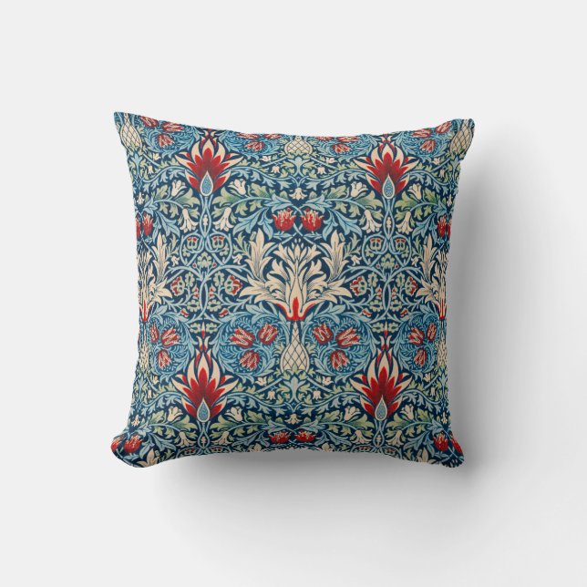 Snakeshead, William Morris Throw Pillow (Front)