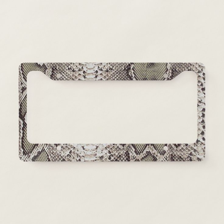 Snakeskin Animal Print License Plate Frame Zazzle