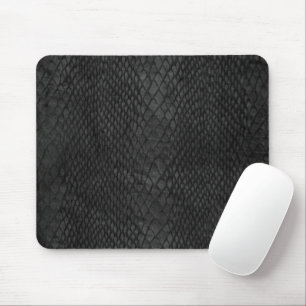 Snakeskin Black and Dark Gray Pattern Mouse Pad